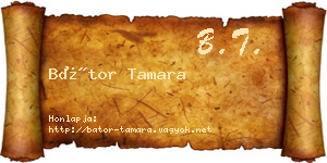 Bátor Tamara névjegykártya